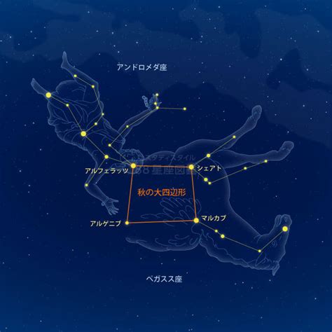 四角星意義|秋の大四辺形｜やさしい88星座図